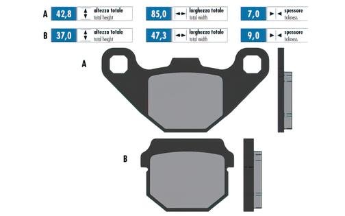 Polini Original Brake Pads for Derbi and Peugeot