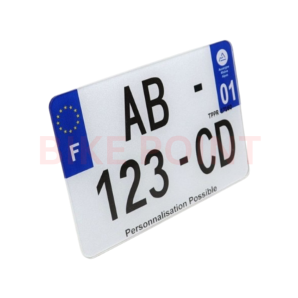 License plate motorcycle, scooter 210x140 mm homologated (no. ending par 2 letters)
