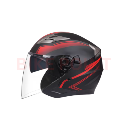 Bld- Dot Open-Face Helmet Black Red